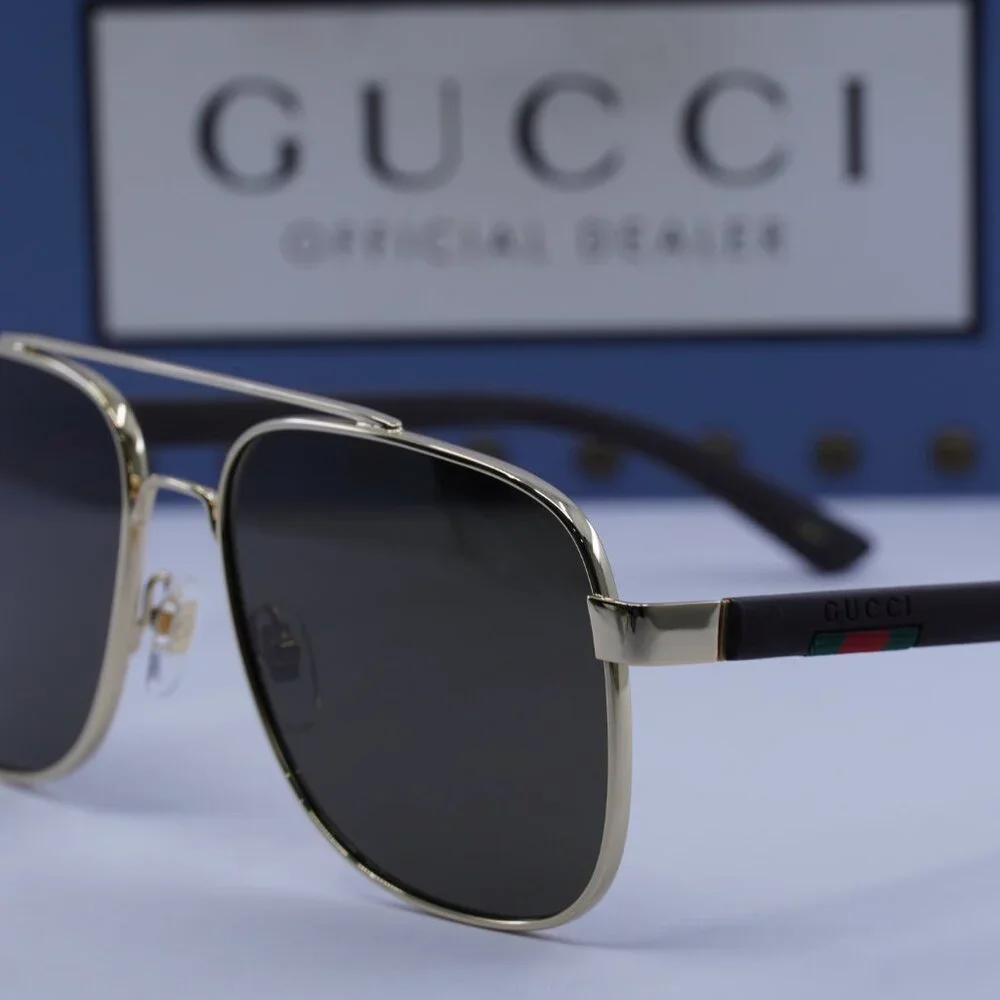 Gucci GG0422S 003 Square Sunglasses - Gold\Brown